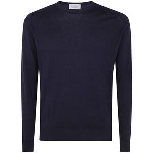 JOHN SMEDLEY Men's Crew Neck Fine Knit Sweater Men BLUE Sweaters & Cardigans